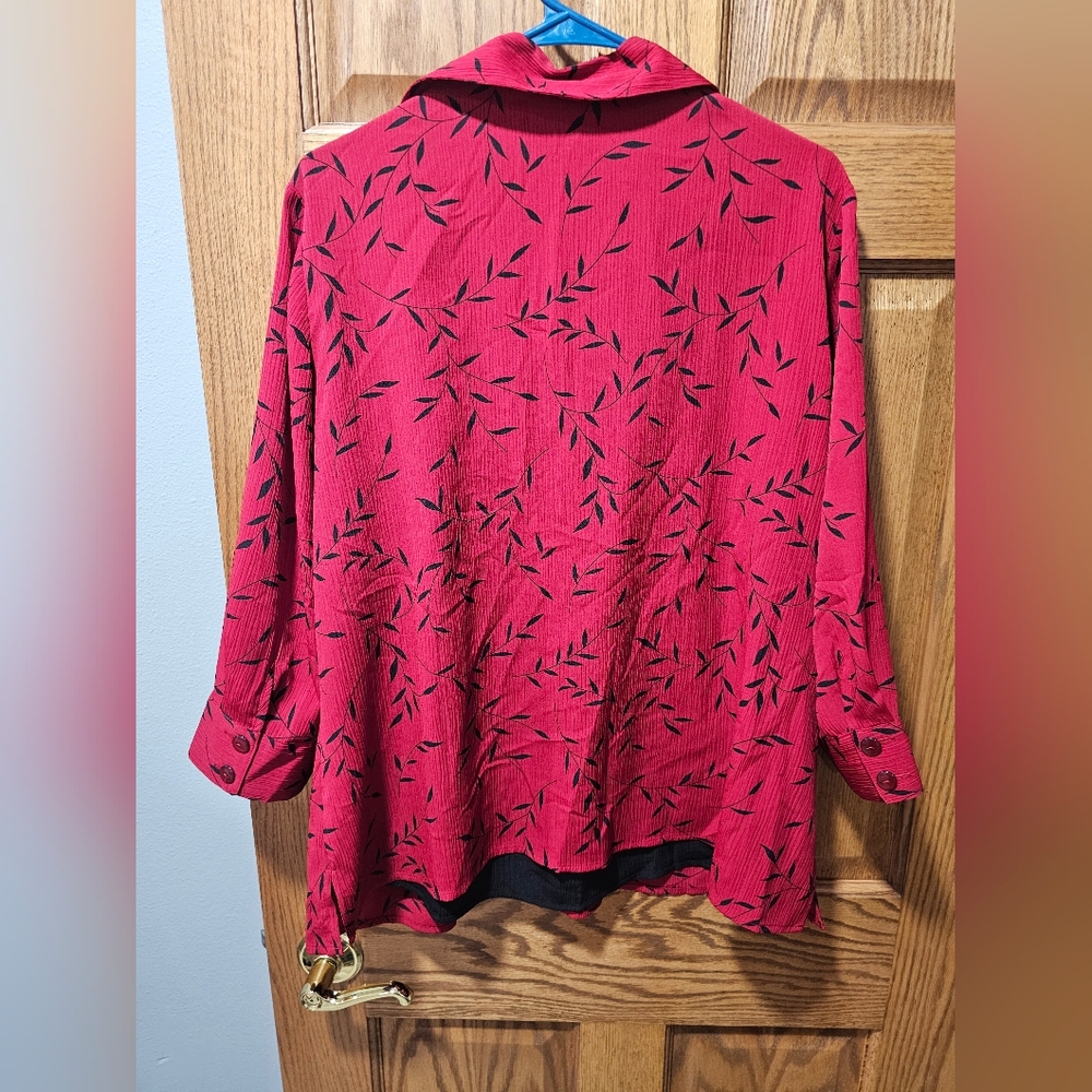 Notations Red And Black Patterned Blazer - image 2